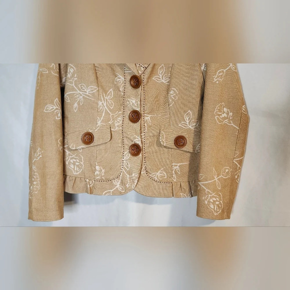 Nick & Mo Womens Corduroy Blazer Size M Tan Floral Maximalism Retro Artsy - Picture 8 of 8